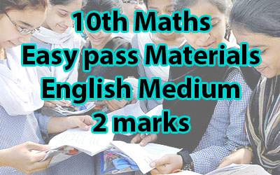 10th MATHS Easy Pass two marks