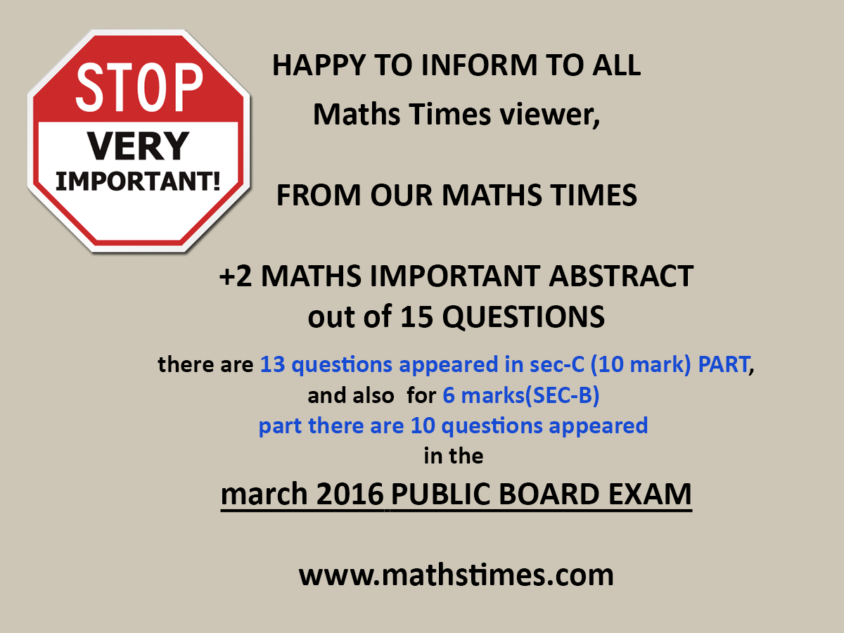Happy to inform large number of questions coincided PUBLIC EXAM MARCH 2016